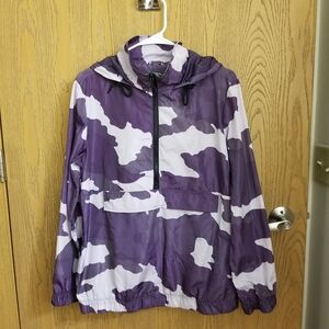 Wild Fable Purple Camo Pullover Windbreaker Jacket with Hood